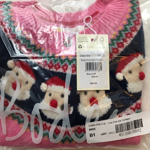 NWT Mini Boden Cosy Fair Isle Cardigan - Picture 12 of 12